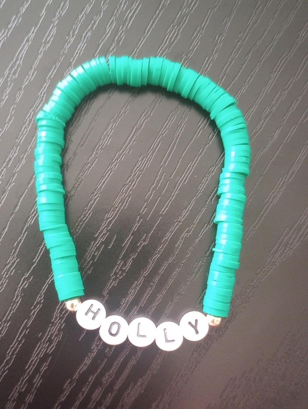 Christmas 'HOLLY' Green Beaded Bracelet